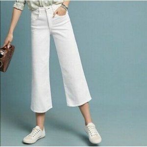 McGuire Bessette High-Rise Culotte Jeans White Wide Leg Size 32